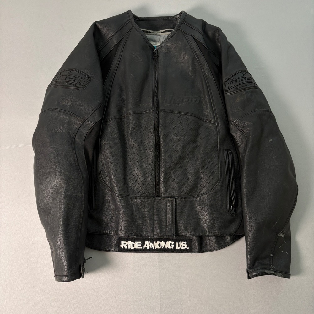 Icon Womens Leather Merc Stealth Jacket Black Motorcycle Padded Biker Coat Fair